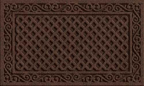 Apache Mills Textures Blocks 3' X 5' Non Slip Weather And Stain Resistant Entrance Door Mat, Walnut