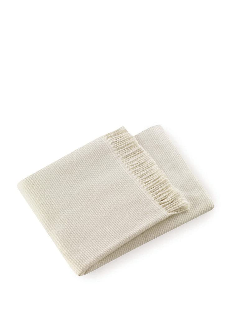 HomeRoots Soft Creamy White Links Pattern Throw Blanket