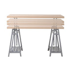American Furniture Classics Os Home And Office Adjustable Height Writing Desk With Sturdy Metal Base, Cross Hatch Birch