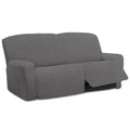 Easy-Going Oversized 6 Pieces Microfiber Stretch Sectional Recliner Loveseat Sofa Slipcover Soft Fitted Fleece 2 Seats Couch Cover Washable Furniture Protector With Elasticity For Kids Pet Light Gray
