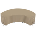 Outdoorlines Waterproof Curved Outdoor Sectional Cover - Uv Resistant Windproof Patio Sectional Sofa Covers For Deck, Lawn And Backyard, Heavy Duty Furniture Covers (150Lx36Dx38Hx112Fl, Camel)