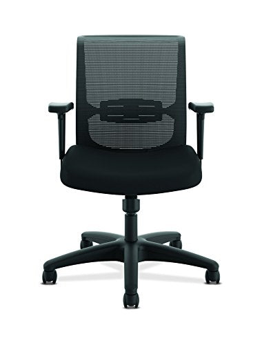 The HON Company HONCMS1AACCF10 HON Convergence Task Computer Chair for Office Desk, Black (HCAT1MM), Mesh Back/Fabric