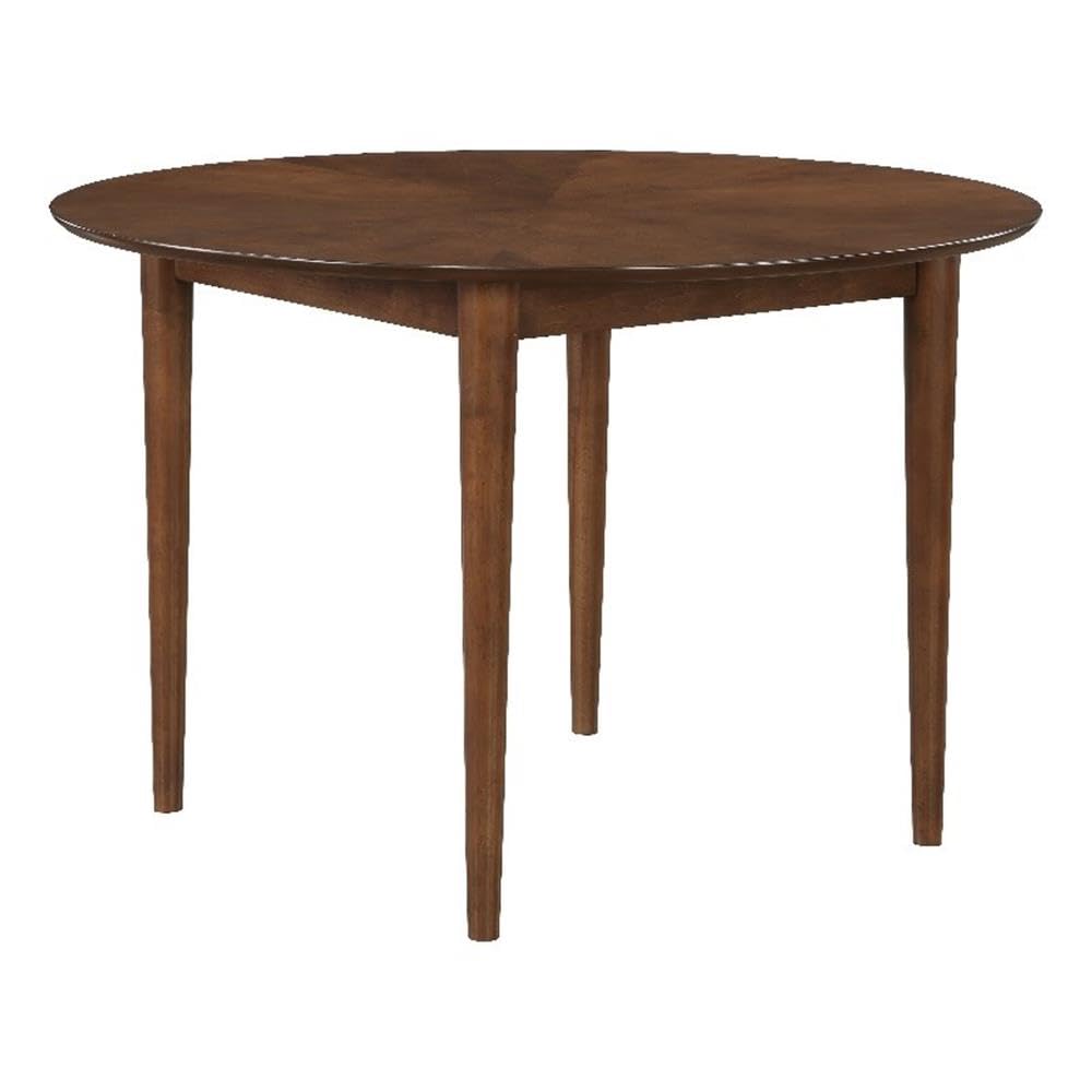 Comfort Pointe Bonito Walnut Wood Finish 47-Inch Round Mid-Century Leg Dining Table