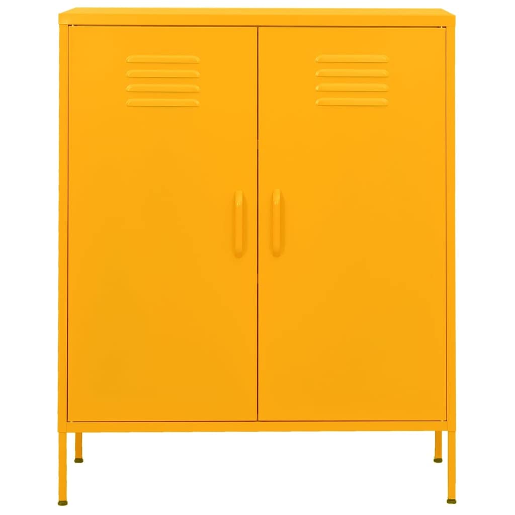vidaXL Storage Cabinet Mustard Yellow 31.5&quot;x13.8&quot;x40&quot; Steel
