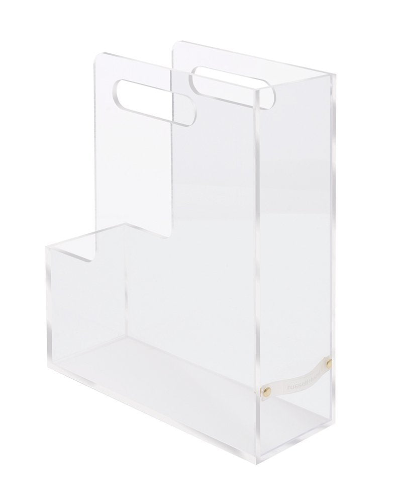 Russell+Hazel Acrylic Magazine File, Clear With Gold-Toned Hardware, 3.75    X 10.5    X 2.5    (31729)