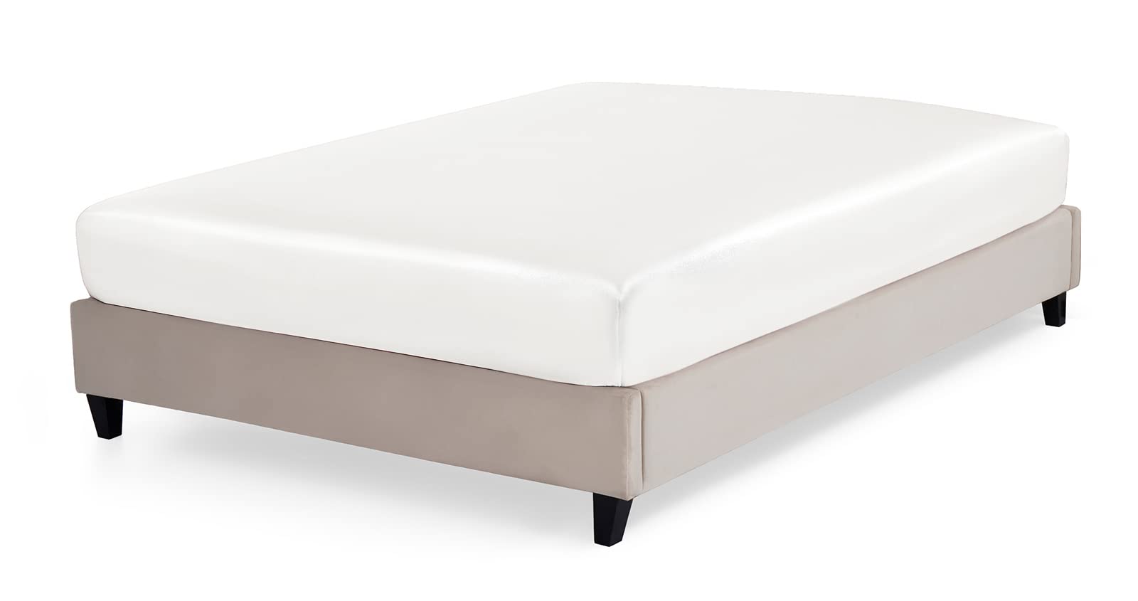 P Pothuiny Satin Fitted Sheet Twin Size, 1 Single Fitted Sheet Only, Extra Soft Deep Pocket Bottom Bed Sheets Mattress Cover Fit