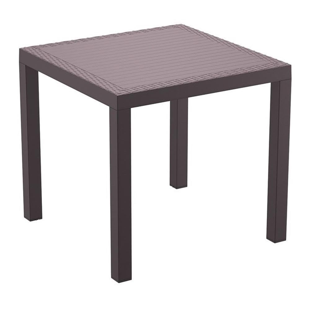 Compamia Orlando 31 Resin Square Patio Dining Table in Brown, Commercial Grade