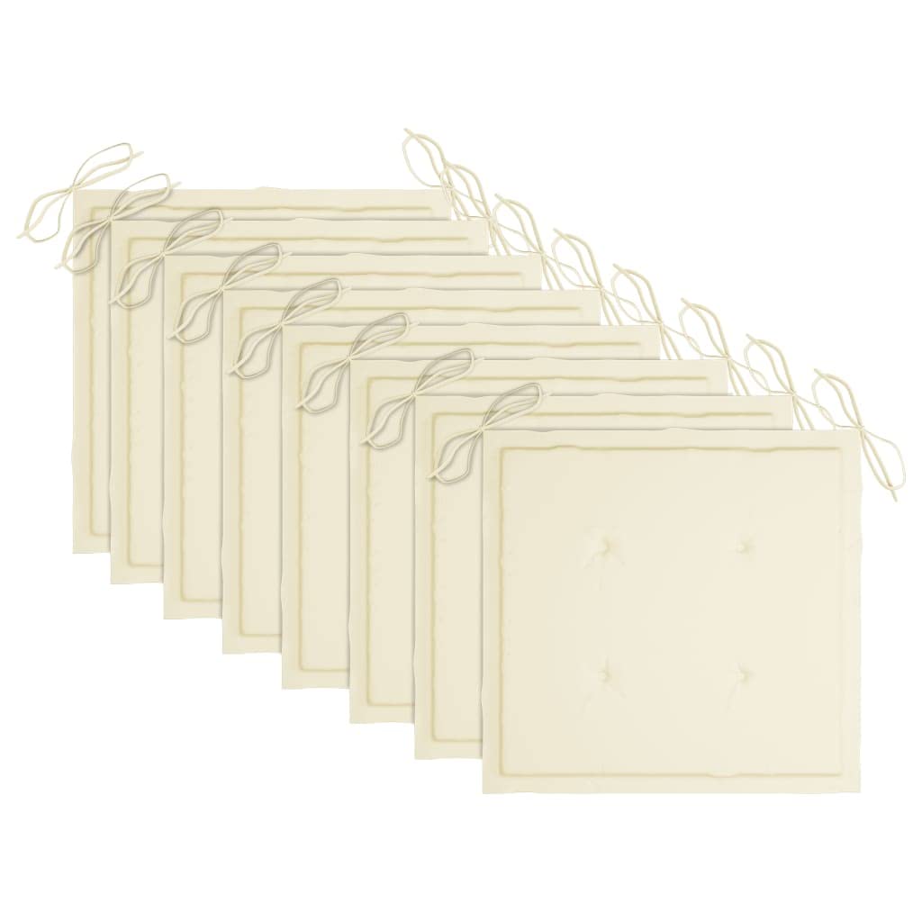 vidaXL 8 Piece Patio Dining Set - Waterproof Cushioned Solid Acacia Wood Dining Chairs for Outdoors - Easy Assembly, Comfortable & Durable for Patio, Garden, or Terrace