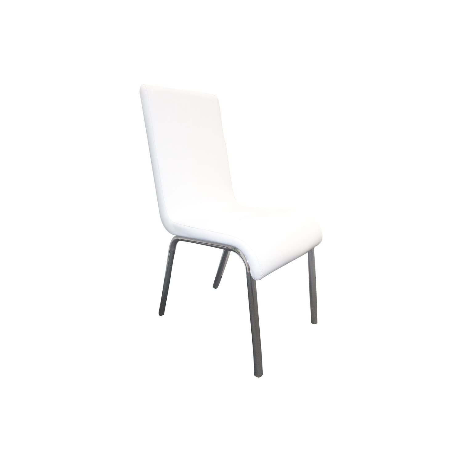Best Master Bailee Modern Faux Leather Dining Side Chair In White (Set Of 4)