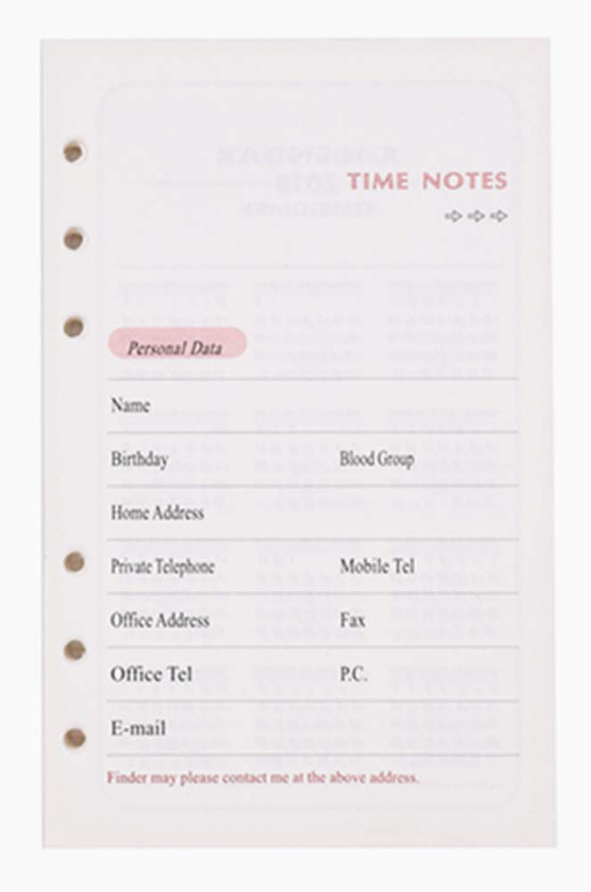 Junshop Loose-Leaf Diary Refill,Filler Paper,Refills 6 Holes Lined Beige Paper For A6 Loose Leaf Binder Notebook, 4.3 X 6.9 Inch