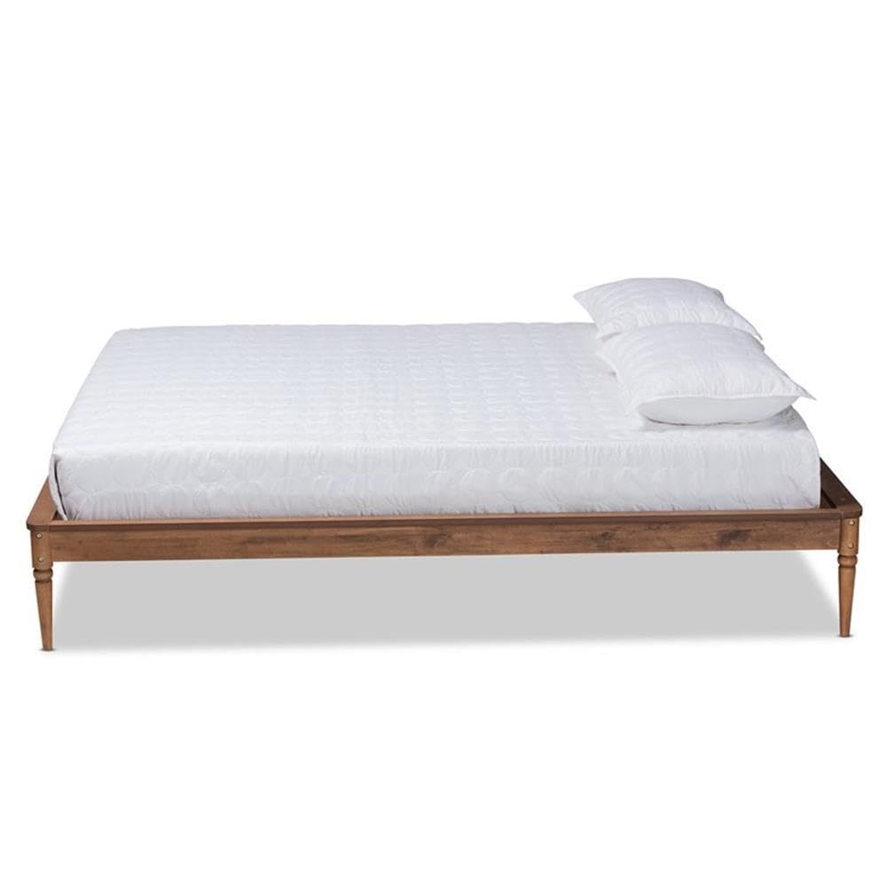 Baxton Studio Tallis Classic and Traditional Walnut Brown Finished Wood King Size Bed Frame