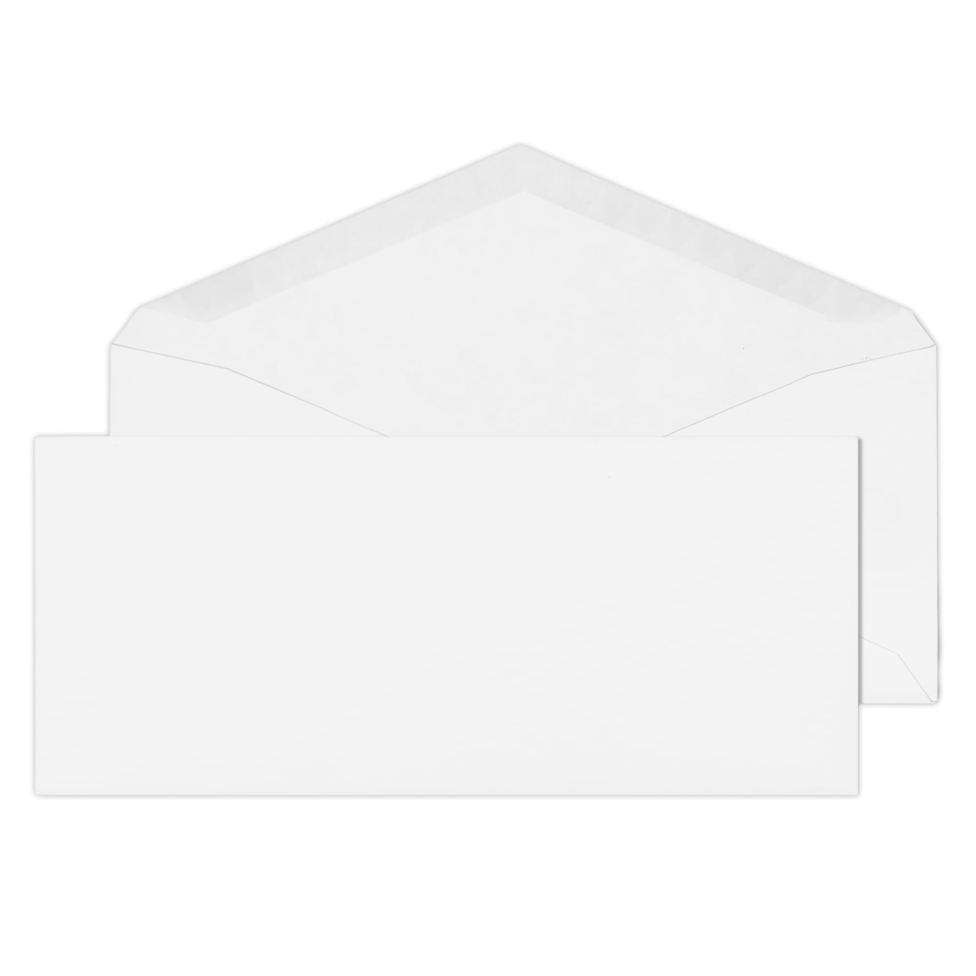 #9 Envelopes Letter Size - 100 Pack - 3 7/8 X 8 7/8 Inch White Business Envelopes With Gummed Seal - Return Mailing Envelopes -