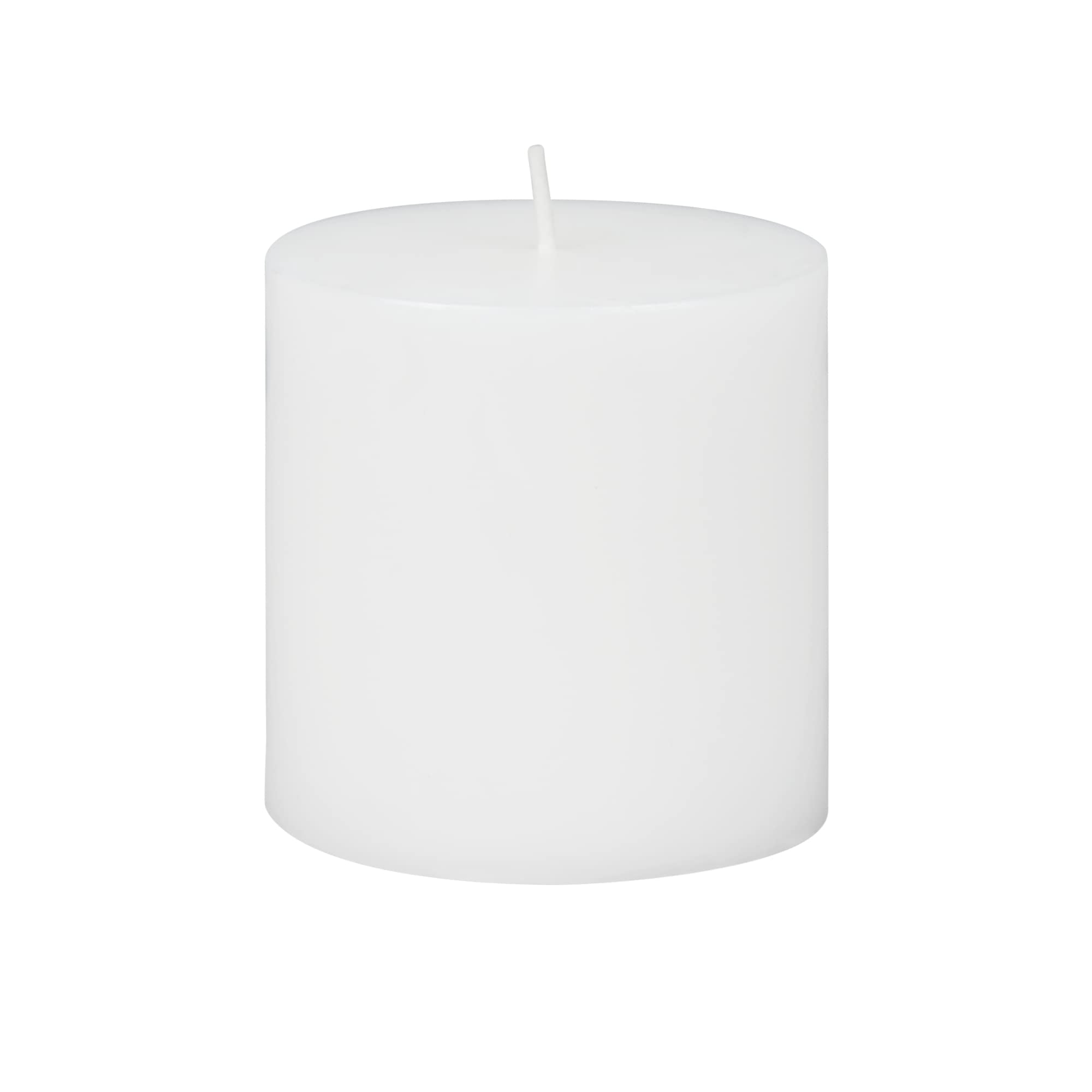 Zest Candle Pillar Candles, 3 by 3-Inch, White Citronella