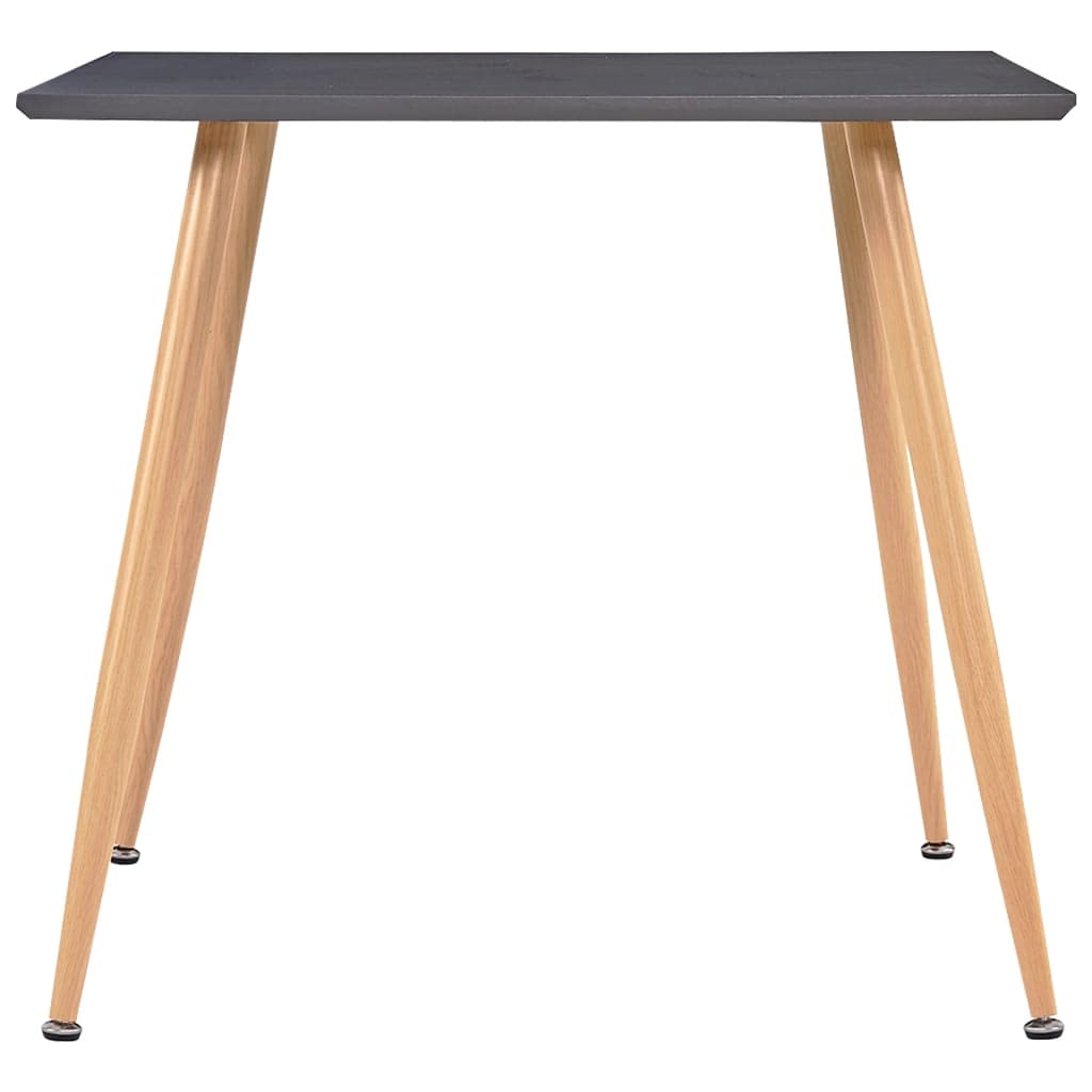 vidaXL Dining Table - Contemporary Design MDF Top with Steel Legs, Square Kitchen Table in Gray and Oak, 31.7x31.7x28.7 inches, Sturdy and Easy to Clean.