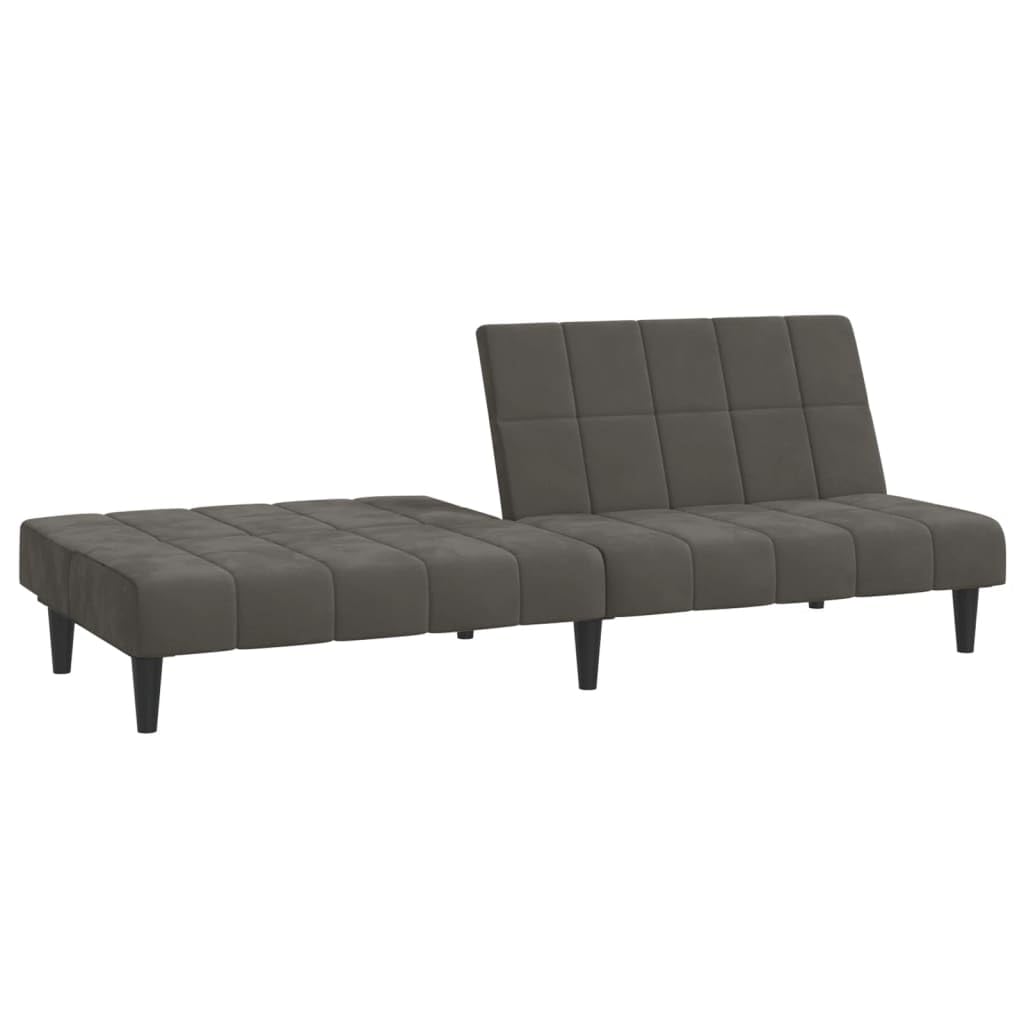 vidaXL 2-Seater Sofa Bed in Dark Gray Velvet - Convertible Loveseat Sleeper for Living Room, Home Office, or Studio