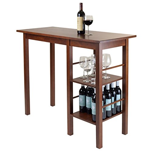 Ergode Wood Egan Breakfast Table | Versatile & Modern Design | 2 Shelves | Solid Wood | Easy Assembly | (94144-VV)