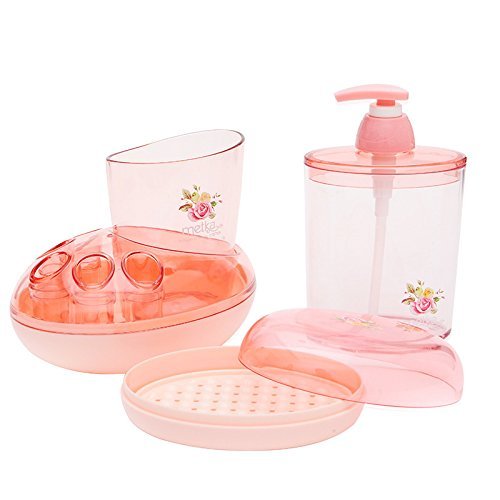 GLIVE (LABEL) Bathroom Toothpaste Holder, Toothbrush Holder Stand with Soap Holder Box and Liquid Dispenser Bottle Handwash Soap