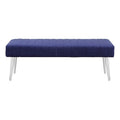 Pangea Home Hilda 17" Modern Velvet Upholstered Bench In Navy