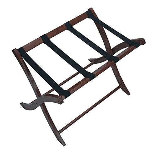 Ergode Scarlett Luggage Rack - Solid Wood, Walnut Finish, Foldable Design, Supports up to 75 lbs, Perfect for Guestrooms - 26.5'W x 18.7'D x 20'H