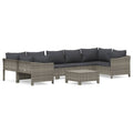 vidaXL Patio Furniture Set 8 Piece, Outdoor Armchair Sofa Ottoman with Cushions, Sectional Conversation Set for Garden Balcony, 