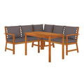 vidaXL 4 Piece Patio Dining Set with Cushions Solid Wood Acacia