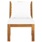 vidaXL Sectional Middle Sofa Made of Solid Acacia Wood with Cream Cushion - Durable and Weather-Resistant - Adjustable for Inside/Outside Setup