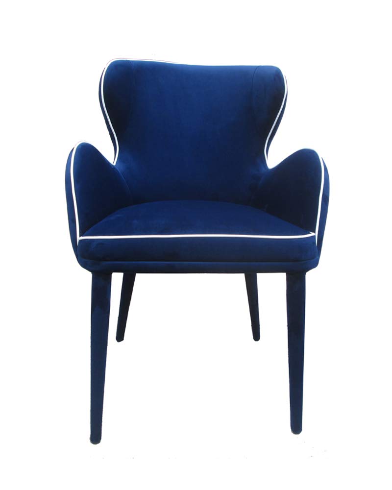 HomeRoots Furniture Kitchen Restaurant Modern Blue Fabric Dining Chair - 33' H