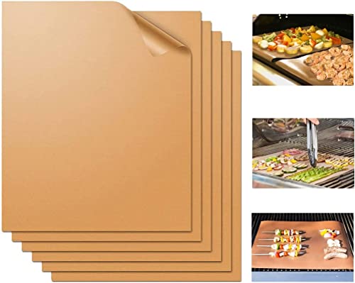 Wibimen Bbq Grill Mat Set Of 7-100% Non-Stick &Baking Mats, Pfoa Free, Heavy Duty, Resuable And Easy To Clean, Works On Gas Char