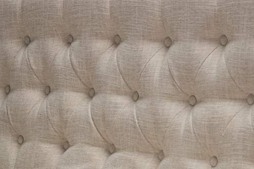 Best Quality Furniture Beige Linen Fabric Upholstered Dining Bench, Cappuccino