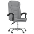 vidaXL Adjustable Reclining Office Chair with Armrest – Light Gray, Fabric-Made, with Rolling Castors – Stylish, Comfortable, Durable