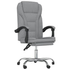 vidaXL Adjustable Reclining Office Chair with Armrest – Light Gray, Fabric-Made, with Rolling Castors – Stylish, Comfortable, Durable