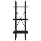 vidaXL 3-Tier Book Cabinet Black 15.7"x11.8"x41.3" Chipboard
