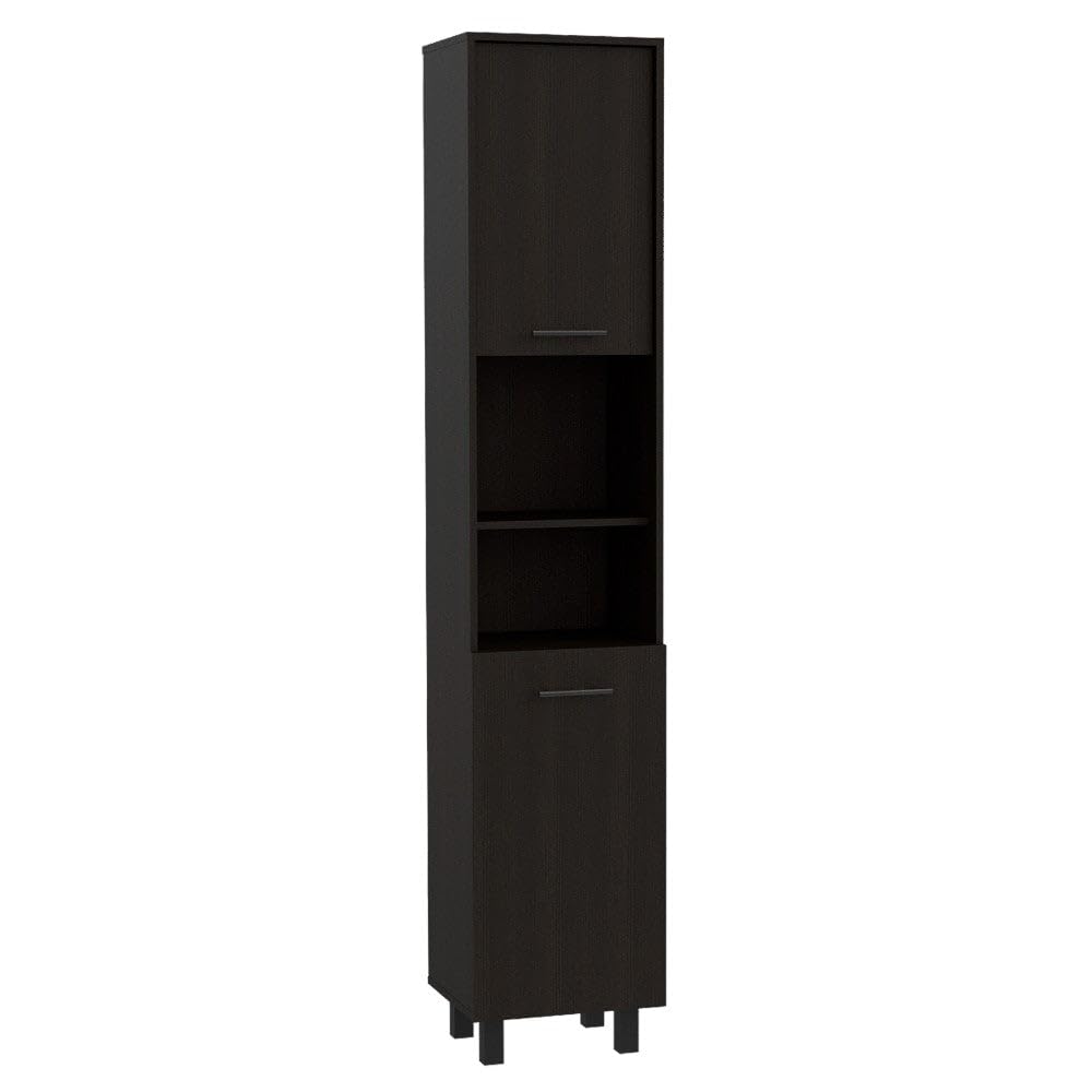Pantry Cabinet Almada, Three Interior Shelves - Black
