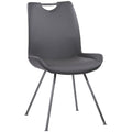 Armen Living Coronado Dining Chairs, Grey Faux Leather 19.5 x 35.5 x 24.5