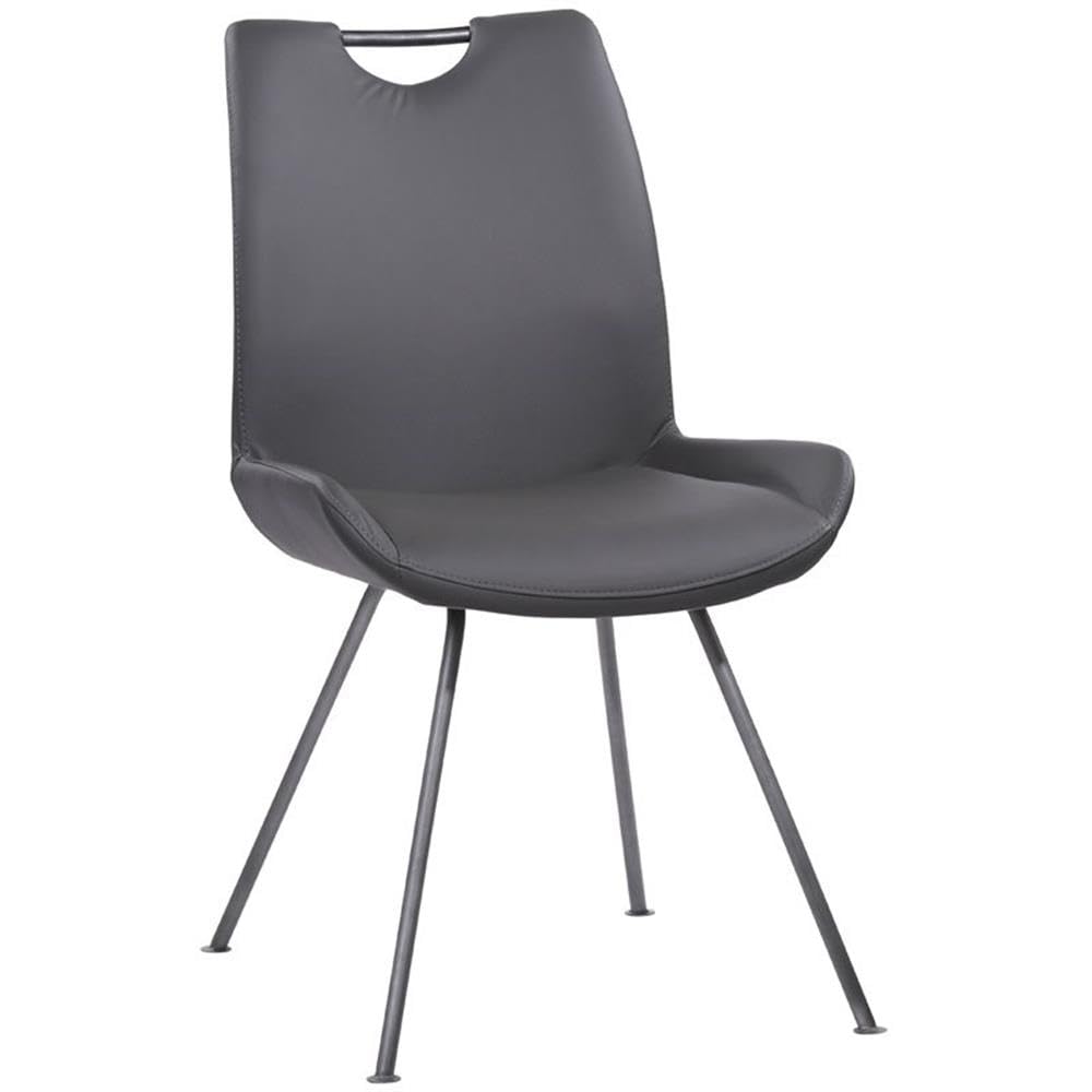 Armen Living Coronado Dining Chairs, Grey Faux Leather 19.5 x 35.5 x 24.5