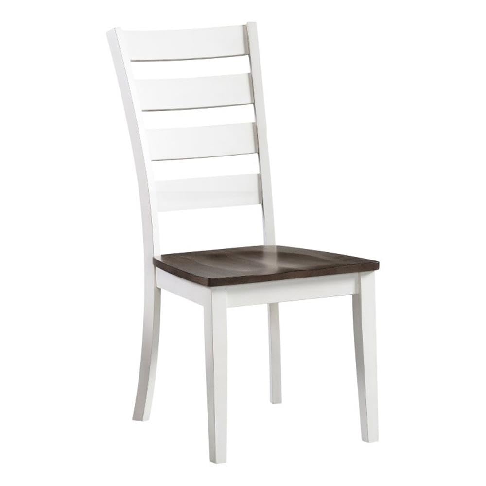Intercon Kona Ladder Back Side Wood, Set of 2, Gray and White Dining Chair