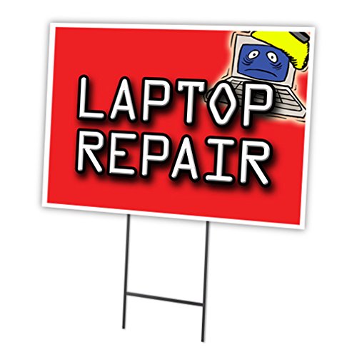 Laptop Repair 12'X16' Yard Sign & Stake | Advertise Your Business | Stake Included Image On Front Only | Made In The Usa