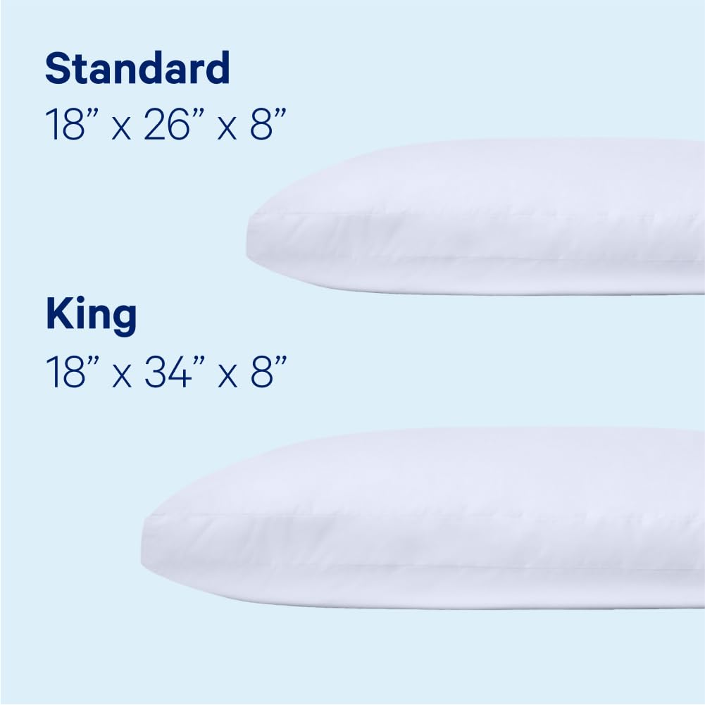 Casper Essential Pillow For Sleeping, King, White, Two Pack