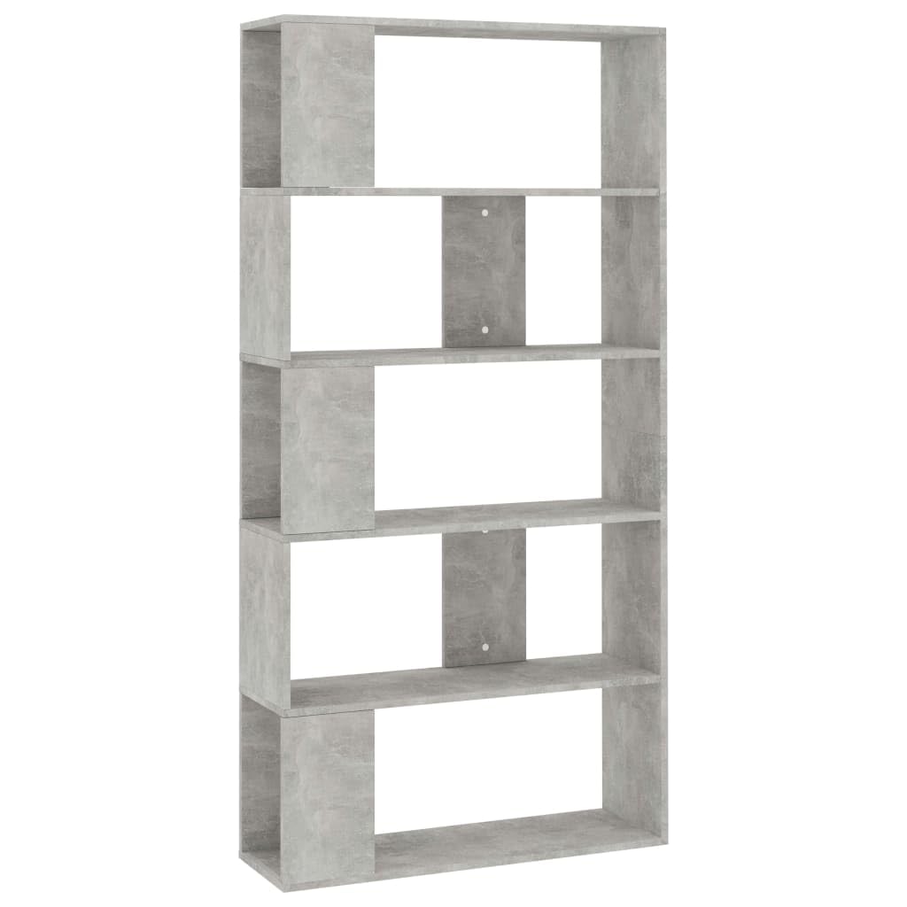 vidaXL Book Cabinet, Room Divider Bookshelf Bookcase for Office Living Room, Freestanding Shelving Unit, Concrete Gray Engineered Wood