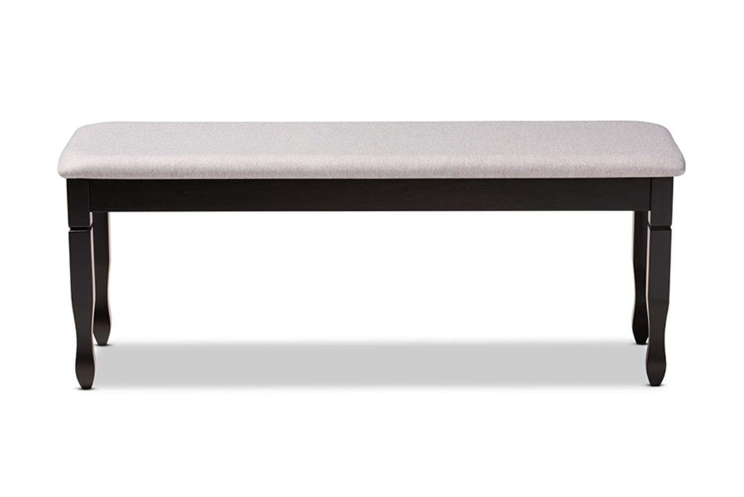 Baxton Studio Corey Modern and Contemporary Grey Fabric Upholstered and Dark Brown Finished Wood Dining Bench