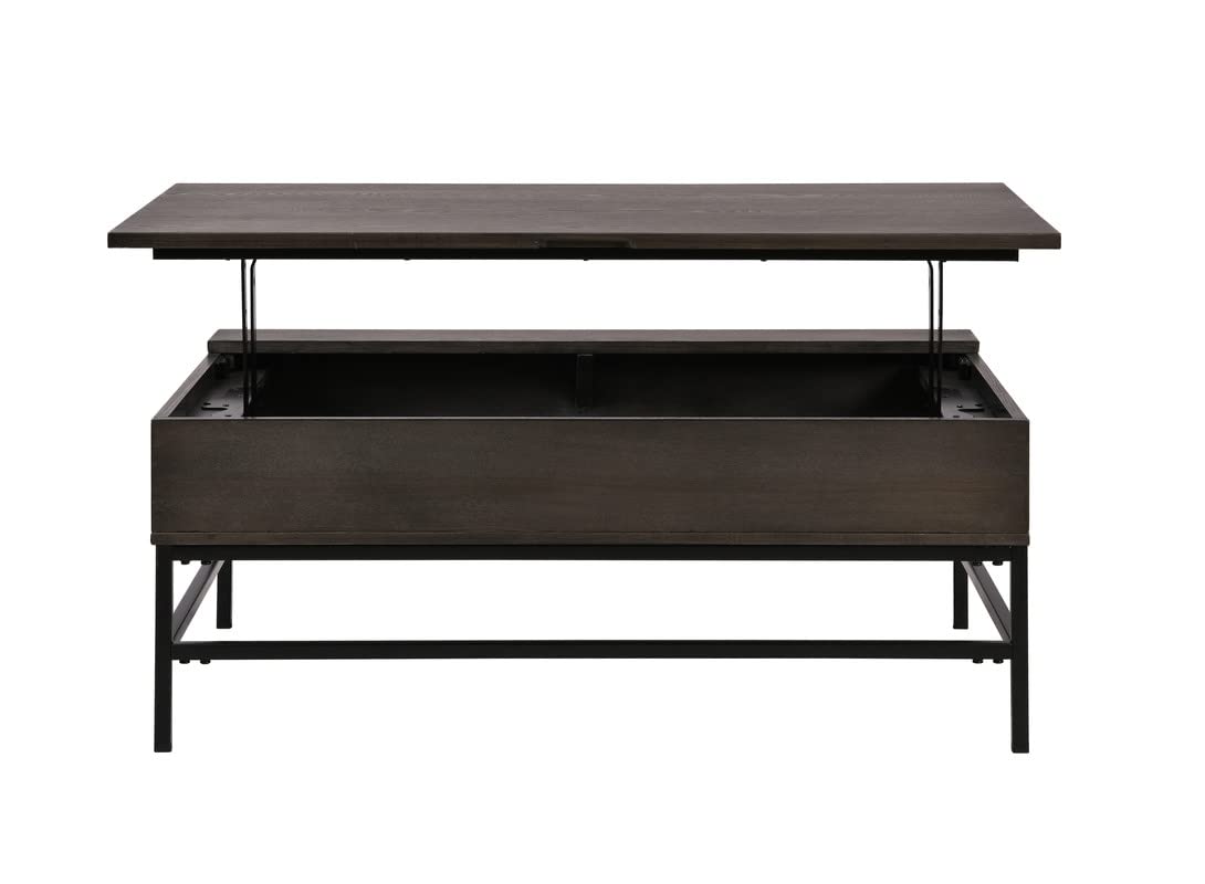 Lilola Home Ava Espresso MDF Lift Top Coffee Table with Metal Base