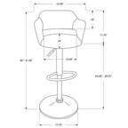 Monarch Specialties White Barstool - 22.5L x 21W x 36H, Modern Design, Stylish Seating for Kitchen or Dining Room