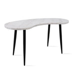 Steve Silver Kinsley Desk - White Marble Veneer Top, 60"x27.5"x30.625", MDF & Iron Construction