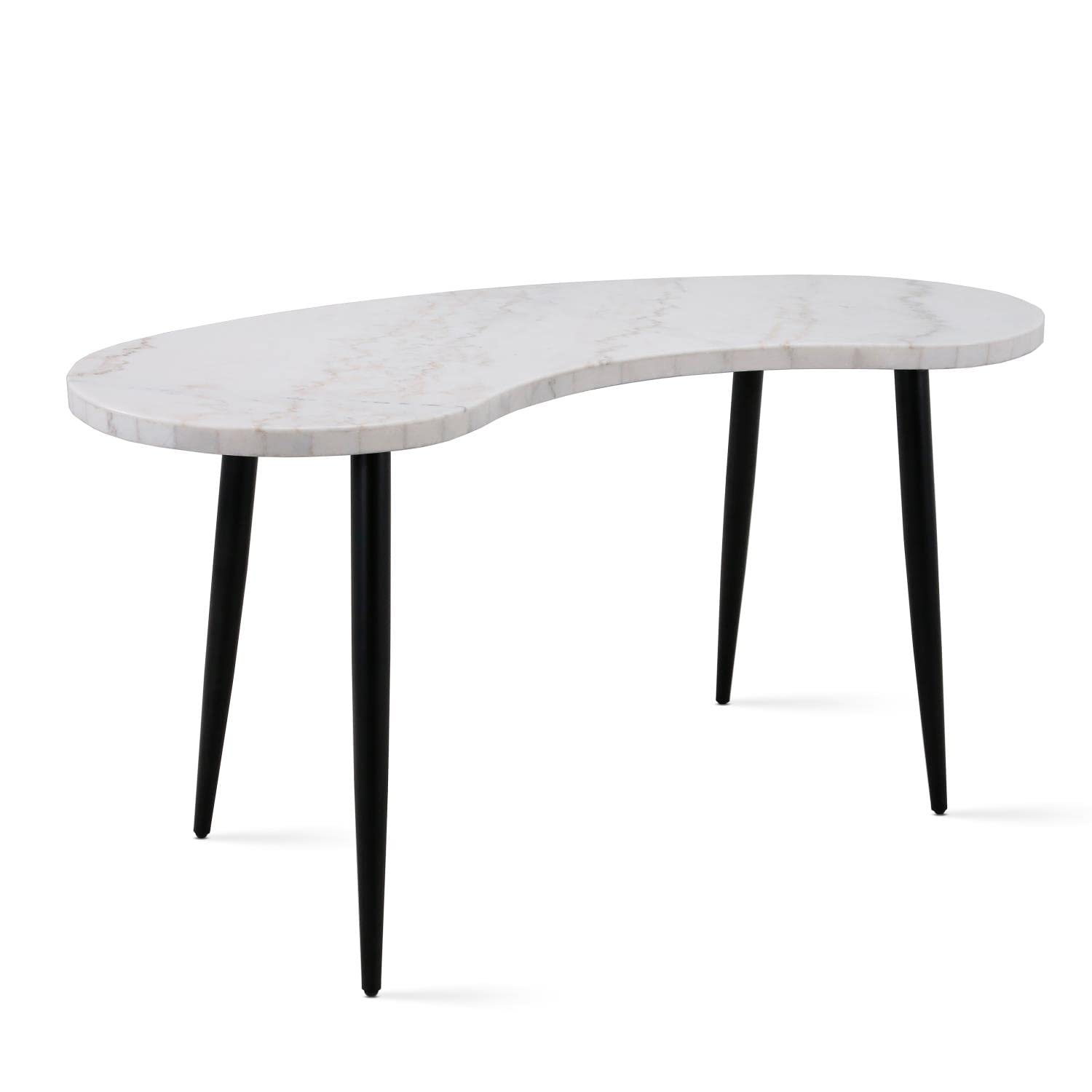 Steve Silver Kinsley Desk - White Marble Veneer Top, 60"x27.5"x30.625", MDF & Iron Construction
