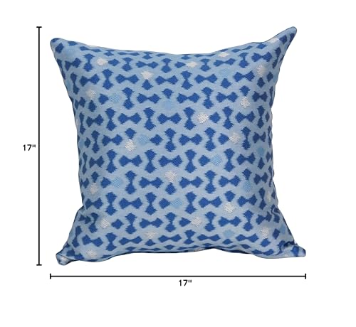 Blazing Needles Square Polyester Jacquard Throw Pillow, 17", Talamols Skippe