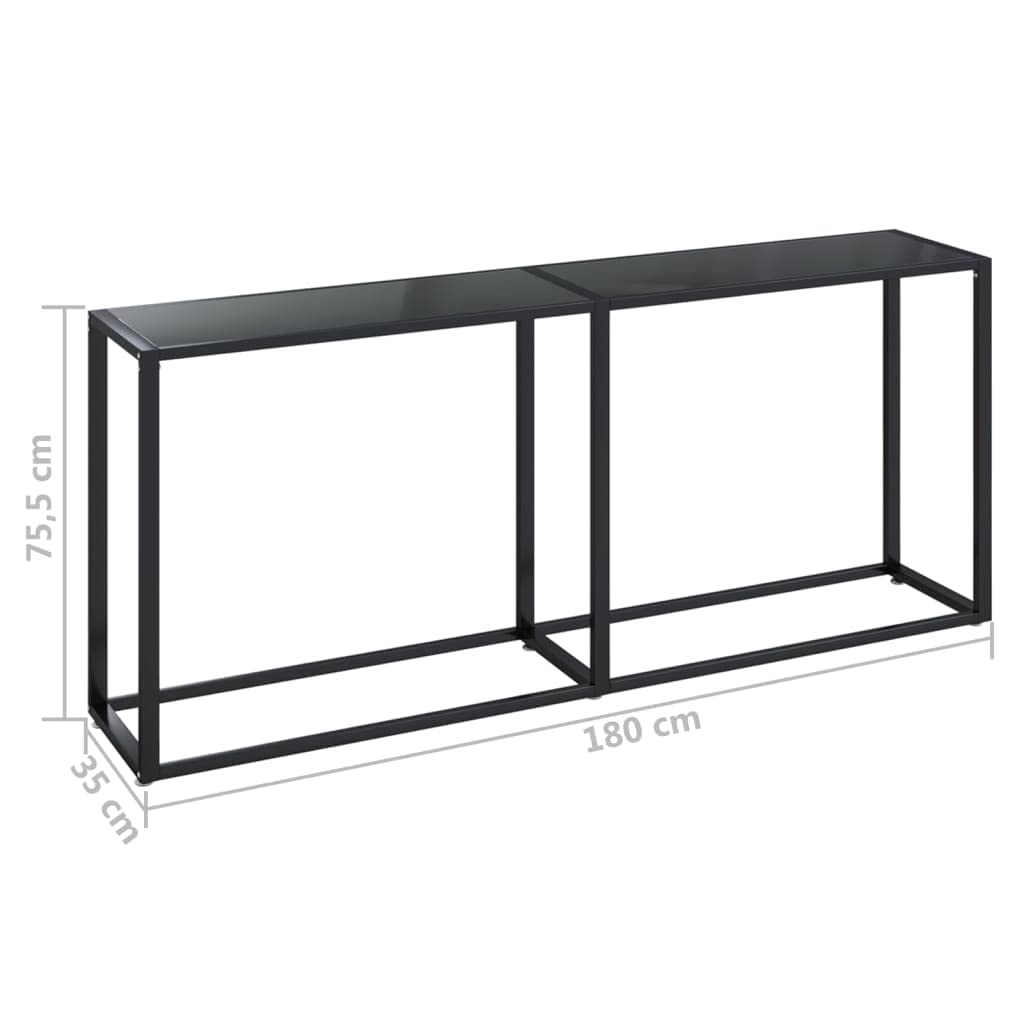 vidaXL Black Tempered Glass Console Table - Thumbnail 4