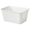 PLOGSVNG Storage basket, white, 15x20x10 cm, Polypropylene Plastic, for Home Office, Bathroom, and Hallway / 4 pack
