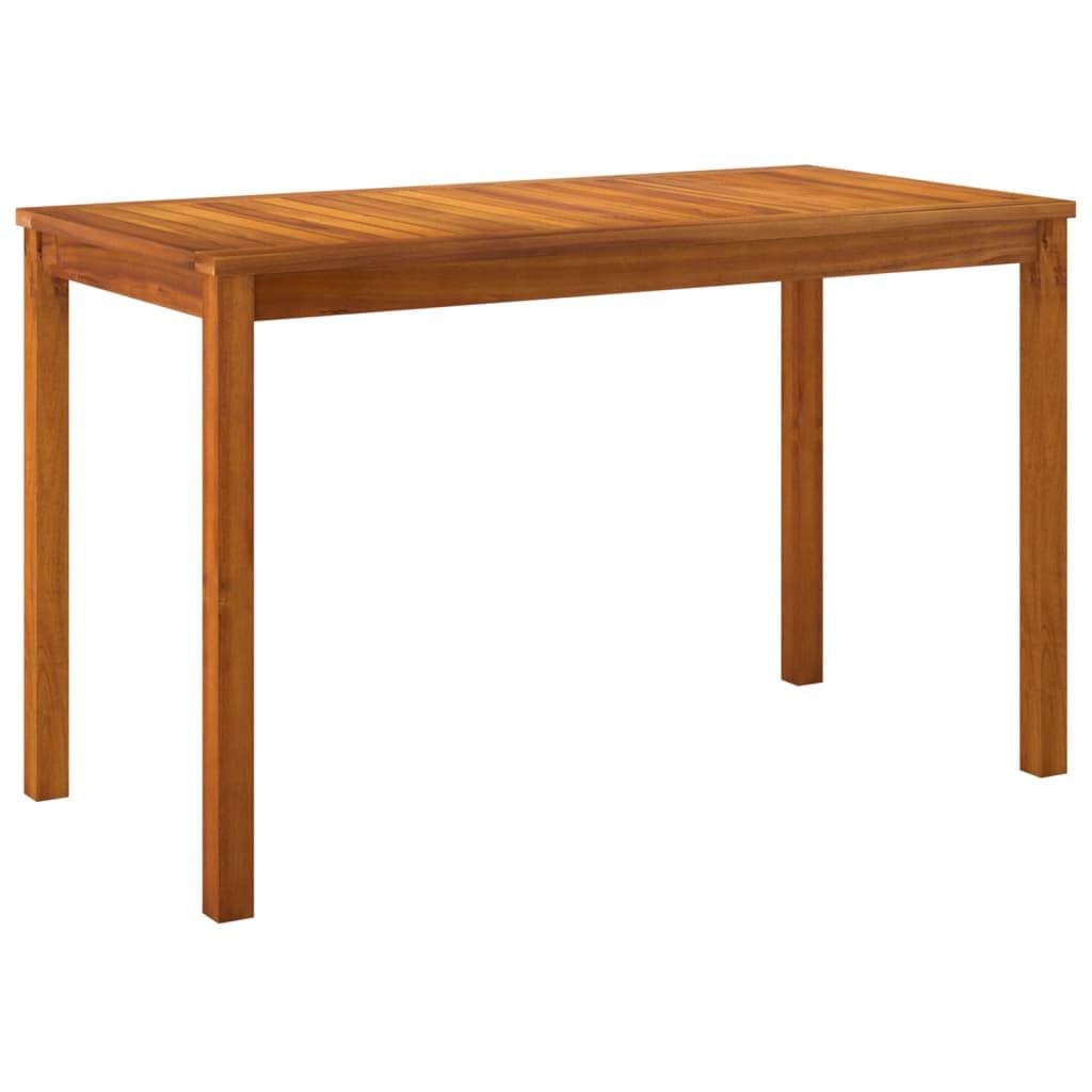 vidaXL 3 Piece Outdoor Patio Dining Set - Solid Acacia Wood with Oil Finish - Includes Table and 2 Stools with Cream Cushions - Ideal for Garden, Terrace, or Patio