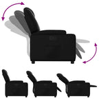 vidaXL Recliner Chair - Black Faux Leather, Manual Recline, Cup Holders, and Pocket, 135-Degree Tilt - Ideal for Living Room or Office