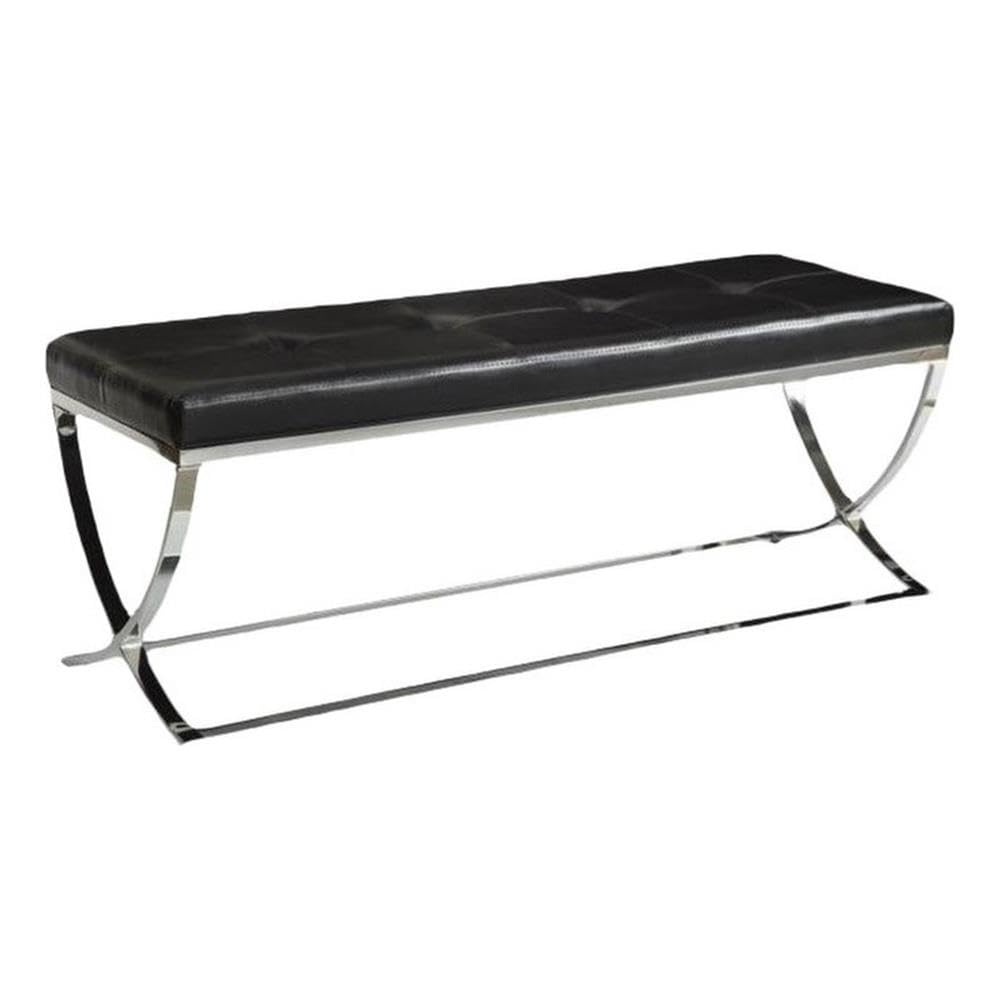 Coaster Home Furnishings Walton Rectangle Upholstered Tufted Bench Black